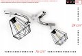 Lampa sufitowa, plafon, żyrandol 2 klosze druciak 942-D ROMIR