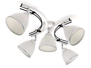 Lampa sufitowa Zuza biało czarna 5 kloszy kubek 945bck