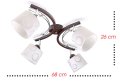 Lampa sufitowa zyrandol plafon 3 kloszowy Zuza klosze walec od ROMIR