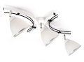 Lampa sufitowa, plafon, żyrandol 3 Zuza, biało czarna z kloszami kubek