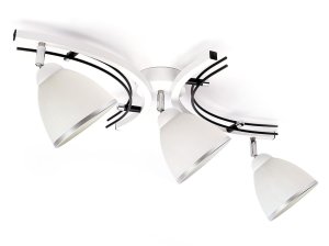 Lampa sufitowa Zuza biało czarna 3 klosze kubek 943bck