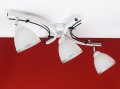 Lampa sufitowa, plafon, żyrandol 3 Zuza, biało czarna z kloszami kubek