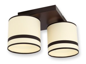 Lampa sufitowa plafon żyrandol 2 abażury walec