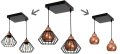 Lampa sufitowa Gama 2 klosze druciane 3w1 loft 1402k