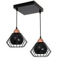 Lampa sufitowa Gama 2 klosze druciane 3w1 loft 1402k