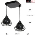Lampa sufitowa Gama 2 klosze druciane 3w1 loft 1402k