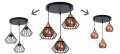 Stylowa lampa wisząca serii Gama TYP:1406k, 3 abażury druciane brylant
