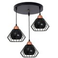Stylowa lampa wisząca serii Gama TYP:1406k, 3 abażury druciane brylant