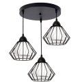 Stylowa lampa wisząca serii Gama TYP:1406k, 3 abażury druciane brylant