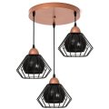 Stylowa lampa wisząca serii Gama TYP:1406k, 3 abażury druciane brylant