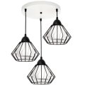 Stylowa lampa wisząca serii Gama TYP:1406k, 3 abażury druciane brylant