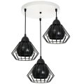 Stylowa lampa wisząca serii Gama TYP:1406k, 3 abażury druciane brylant