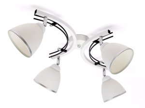Lampa sufitowa Zuza biało czarna 4 klosze kubek 944bck