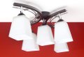 Lampa sufitowa serii Zuza TYP:945 z 5 kloszami w kształcie piramidy