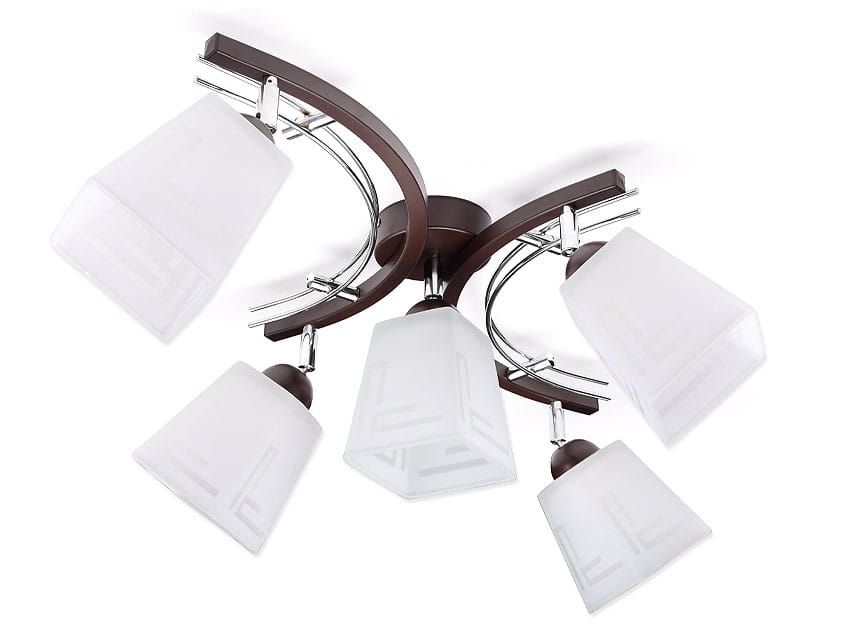 Lampa sufitowa serii Zuza TYP:945 z 5 kloszami w kształcie piramidy