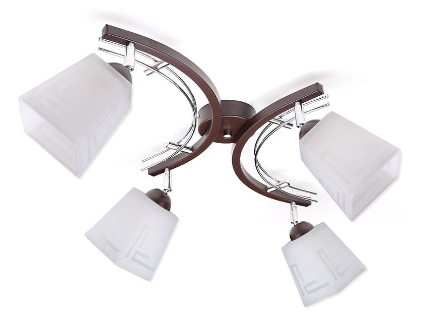 Lampa sufitowa serii Zuza TYP:944p z 4 kloszami w kształcie piramidy