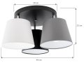 Lampa sufitowa serii Meba, z 3 stożkowymi abażurami z regulacją TYP:1606