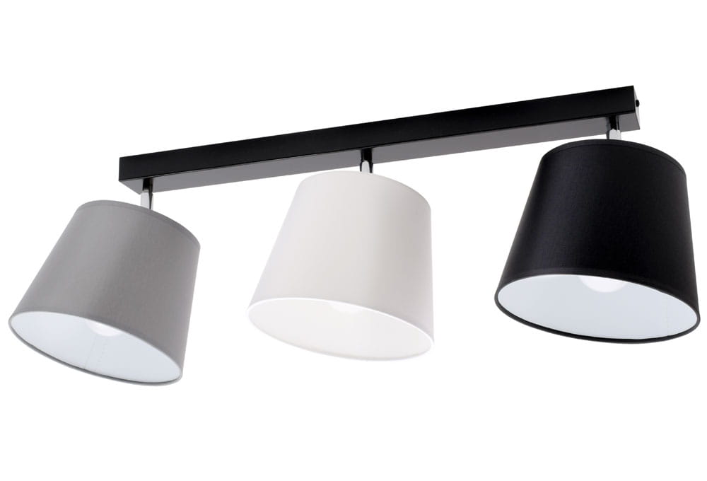 Lampa sufitowa serii Meba, z 3 stożkowymi abażurami z regulacją TYP:1603
