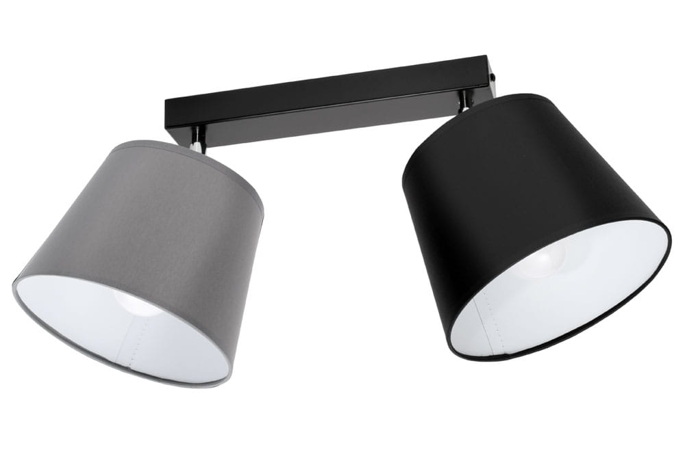 Lampa sufitowa serii Meba, z 2 stożkowymi abażurami z regulacją TYP:1602