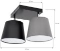 Lampa sufitowa serii Meba, z 2 stożkowymi abażurami z regulacją TYP:1607