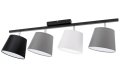 Lampa sufitowa serii Meba, z 4 stożkowymi abażurami z regulacją T