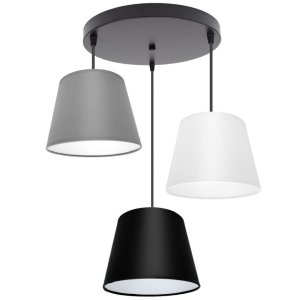 Stylowa lampa sufitowa Meba 3 abażury stożki na kablach 1616