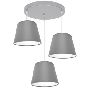 Stylowa lampa sufitowa Meba 3 abażury stożki na kablach 1616 różne kolory
