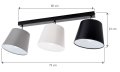 Lampa sufitowa serii Meba, z 3 stożkowymi abażurami z regulacją TYP:1603