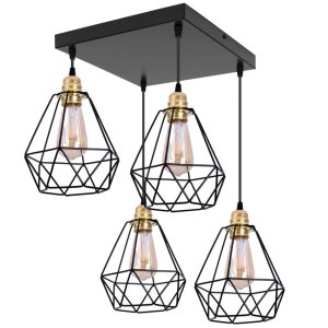 Lampa sufitowa 4 z abażurami drucianymi 2224 