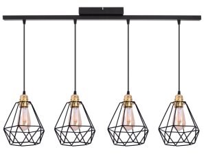 Lampa sufitowa 4 z abażurami drucianymi 2225