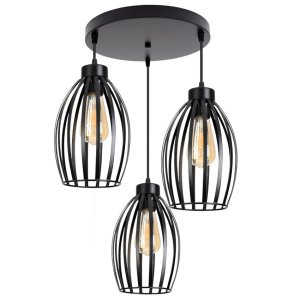 Lampa sufitowa  loftowa z 3 abażurami  Cosmo 2236 _02 czarny