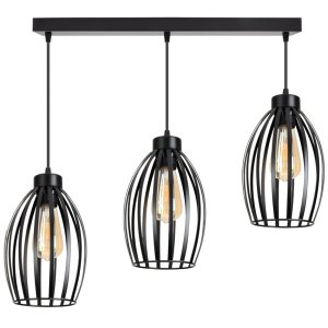 Lampa sufitowa loftowa z 3 abażurami Cosmo 2233_02 czarny