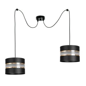 Stylowa lampa sufitowa Dada pająk 2 abażury walec 1712_02 