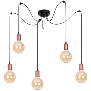 Lampa sufitowa  pająk Gobi 5 LOFT 2220p + żarówki