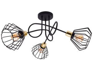 Lampa sufitowa stylowa czarna ze złotem 3 Kali 1413cz LOFT LED   (1)