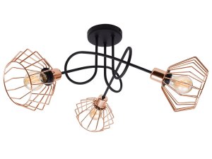 Lampa sufitowa stylowa czarna z miedzianymi abażurami 3 Kali 1413KM LOFT LED    