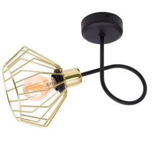 Lampa sufitowa stylowa czarna ze złotym abażurem 1 Kali 1411KZ LOFT LED       