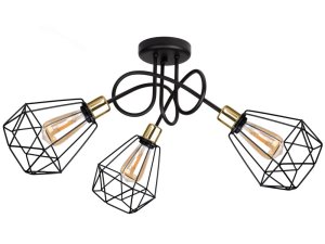 Lampa sufitowa stylowa czarna z złotym 3 Balo 2293 LOFT  3