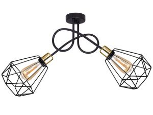 Lampa sufitowa stylowa czarna z złotym 2 Balo 2292 LOFT   
