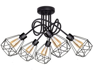 Lampa sufitowa stylowa czarna  5 Balo 2300 LOFT  