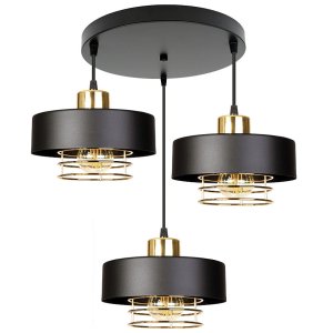 Lampa sufitowa 3 Maya 2256-Z czarna ze złotem