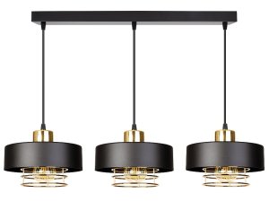 Lampa sufitowa loftowa 3 Maya 2253/2-Z czarna ze złotem