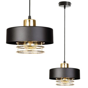 Lampa sufitowa z 1 kloszem Maya 2251/2-Z czarna ze złotem