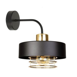 Lampa ścienna 1 klosz Maya 2259-Z czarna ze złotem