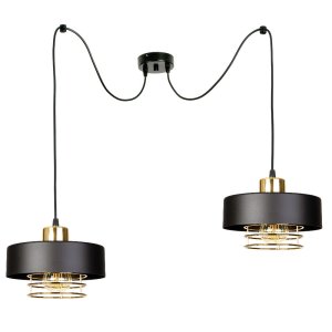 Lampa sufitowa pająk Maya 2 czarny ze złotem 2252Z