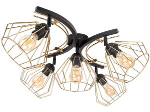 Lampa sufitowa druciana 5 Nela GOLD 2405 LOFT LED regulacja 