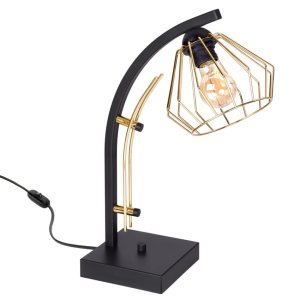 Lampa nocna druciana 1 Nela GOLD 2406 LOFT LED regulacja    