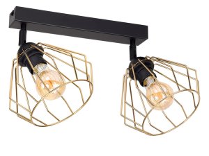 Lampa sufitowa Kali Gold salon, kuchnia z regulacją 2 klosze 1502-Z