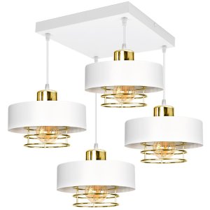 Lampa sufitowa 4 Maya 2254-BZ biała ze złotem, srebrem, lub miedzią