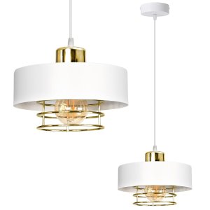 Lampa sufitowa z 1 kloszem Maya 2251/2-BZ biała ze złotem, srebrem, lub miedzią